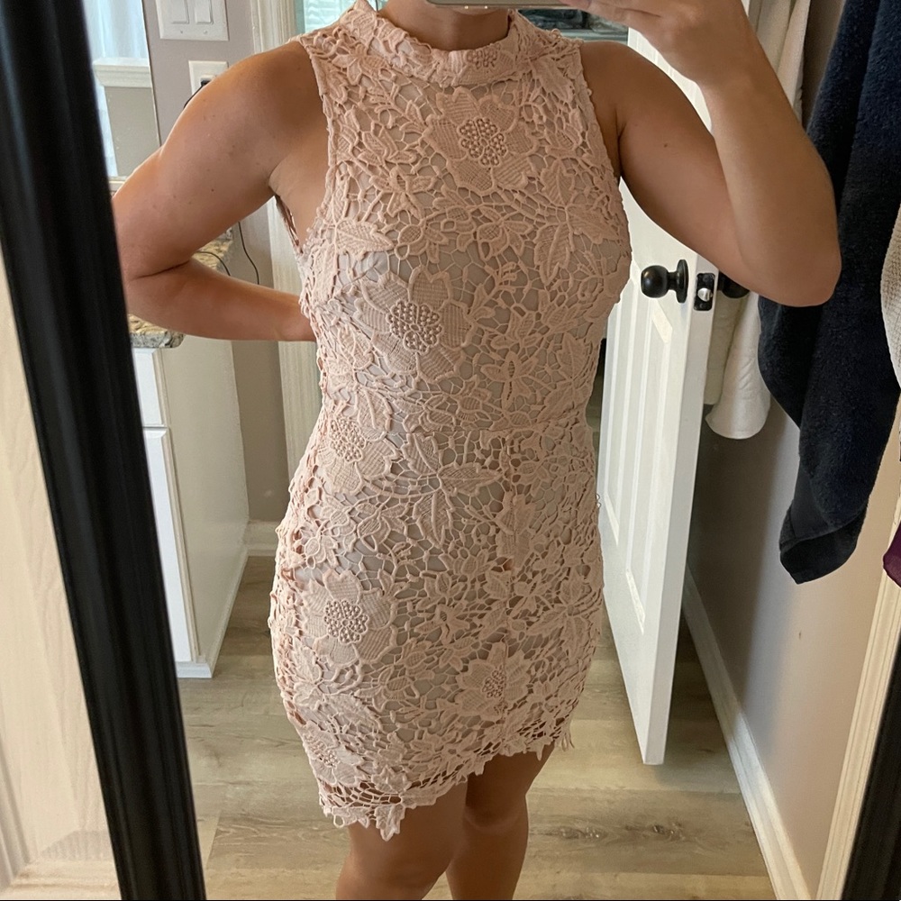 ASTR The Label Blush Lace Dress